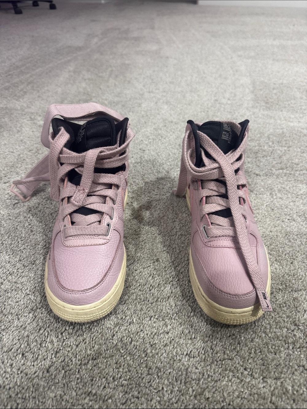 Nike women’s Pink High-Top Sneakers with Cream Sole